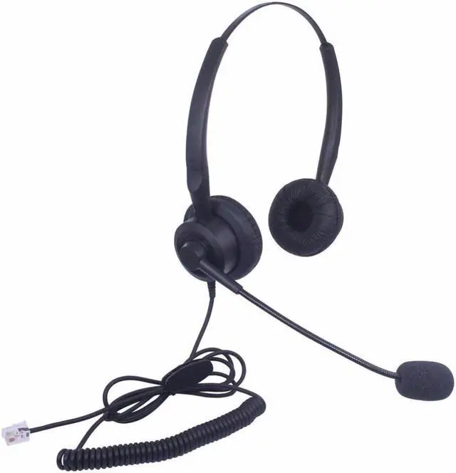 Main image of Wantek Call Center Headset Headphone with Mic for DSX ShoreTel IP230 Polycom 335 IP100 IP212K and VVX310 400 Telephone IP Phones