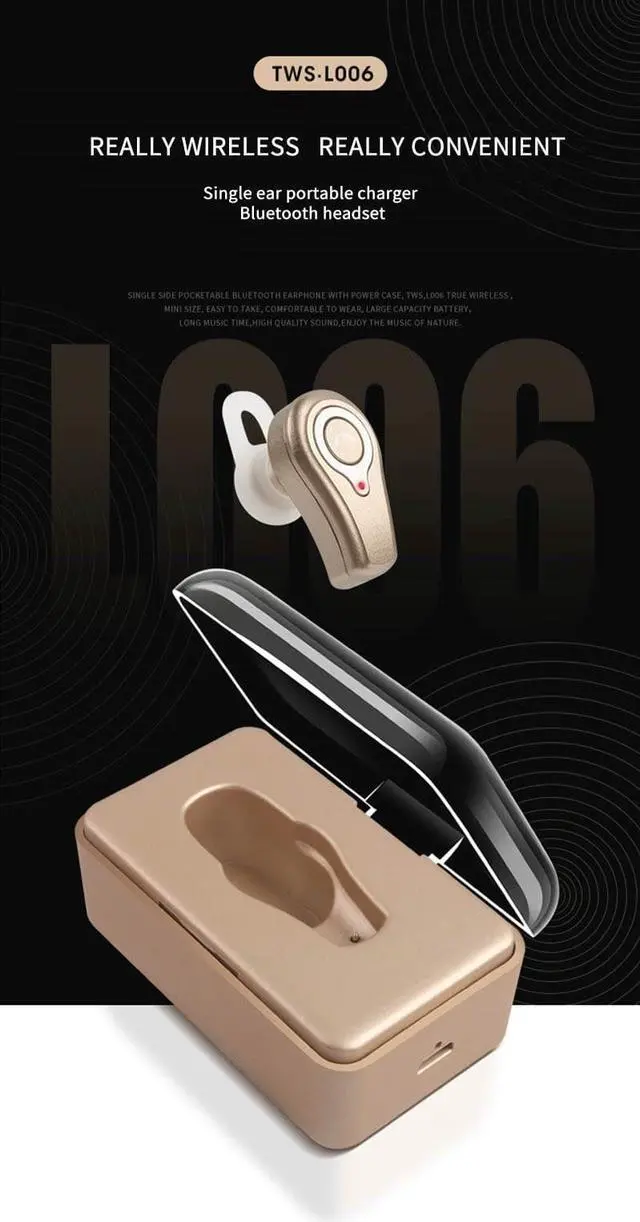 Alt view image 2 of 7 - DPRUI wireless headphones with Charging Box Wireless Stereo Earbud Business Earphone Bluetooth headphones for a mobile phone (Gold)