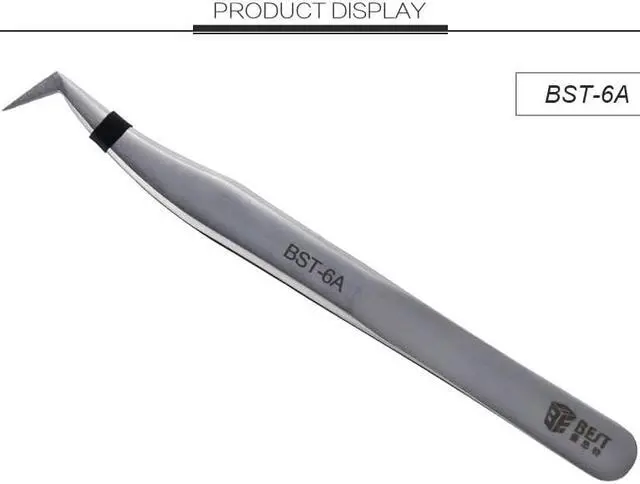 Alt view image 5 of 6 - BST-6A Stainless Steel Tweezers Super Hard Eyelash Extension Tool Industry Best Quality Tweezers