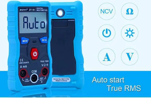 Alt view image 2 of 6 - ZOYI ZT-S1 Automatic Digital Multimeter True-RMS intelligent NCV 4000 Counts AC/DC Voltage Current Ohm Test Tool