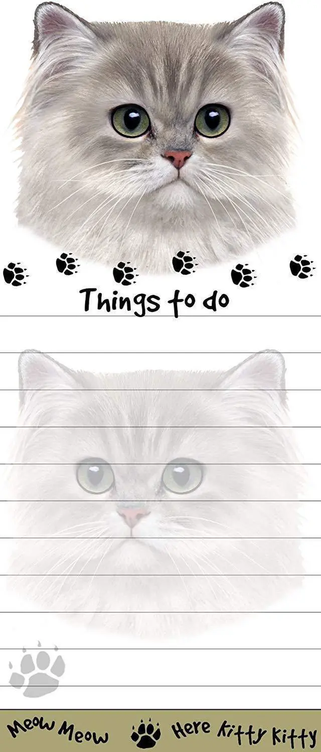 Main image of "Persian Cat Magnetic List Pads" Uniquely Shaped Sticky Notepad