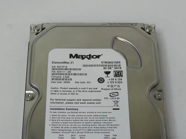 Alt view image 2 of 4 - Maxtor 80GB SATA 7200rpm 3.5in HDD ( 9DS111-325 STM380215AS    Maxtor )
