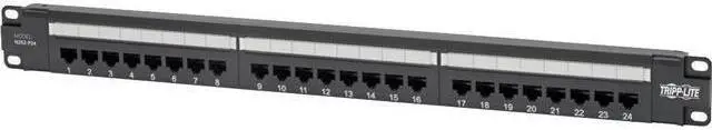 Main image of Tripp Lite Cat6 PoE Patch Panel 24-Port 110/Krone 568A/B RJ45 1URM TAA (N252-P24