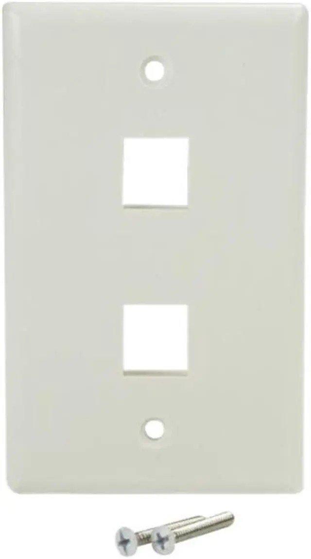 Alt view image 2 of 4 - StarTech PLATE2WH StarTech.com Dual Outlet RJ45 Universal Wall Plate White - 2 x Socket(s) - White