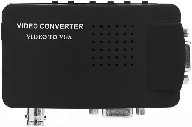 Alt view image 5 of 6 - Black Color TV BNC Composite S-video VGA In to PC VGA LCD Out Converter Adapter Box Media Video Converter