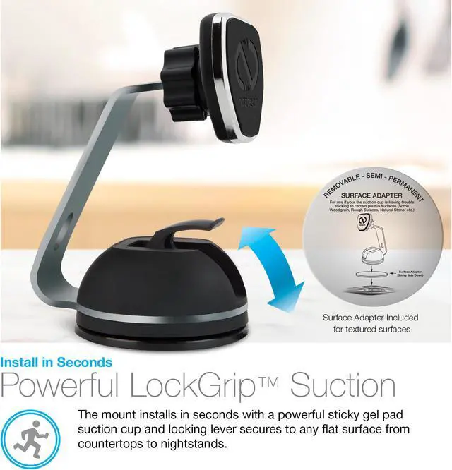 Alt view image 4 of 18 - naztech magbuddy magnetic desktop cell phone mount. easy access to apps, messages, emails, photos & videos. use at workplace, home, for iphone x /8/8 plus, samsung s9 / s9+/ note 8 /smartphones & more