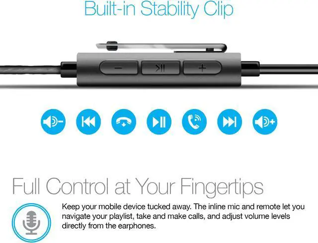 Alt view image 5 of 13 - Naztech X1ANC Active Noise Cancelling Earphones