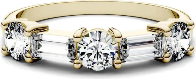 Alt view image 4 of 7 - Moissanite by Charles & Colvard 5x2mm Step Cut Baguette Fashion Ring-size 8 1.15cttw DEW