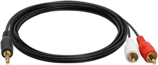 Alt view image 2 of 7 - Cmple - 3.5mm to RCA Cable 6ft RCA to AUX Cord Adapter 2 RCA Y Splitter Stereo Audio Auxiliary Cord 1/8 to RCA Male to Male for Speakers, Headphones, Home Audio System, Home Theater