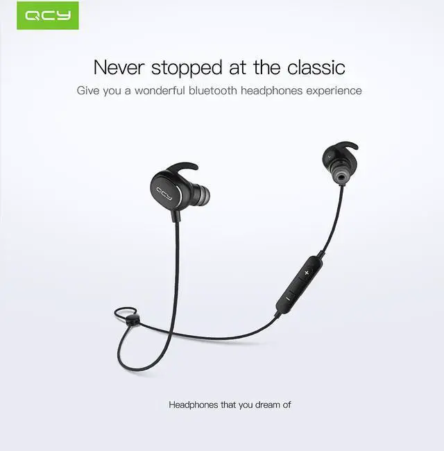 Alt view image 2 of 5 - QCY QY19 IPX4-rated sweatproof cuffie bluetooth 4.1 wireless auricolari sportivi da corsa aptx auricolari auricolare stereo con IL MIC (White)