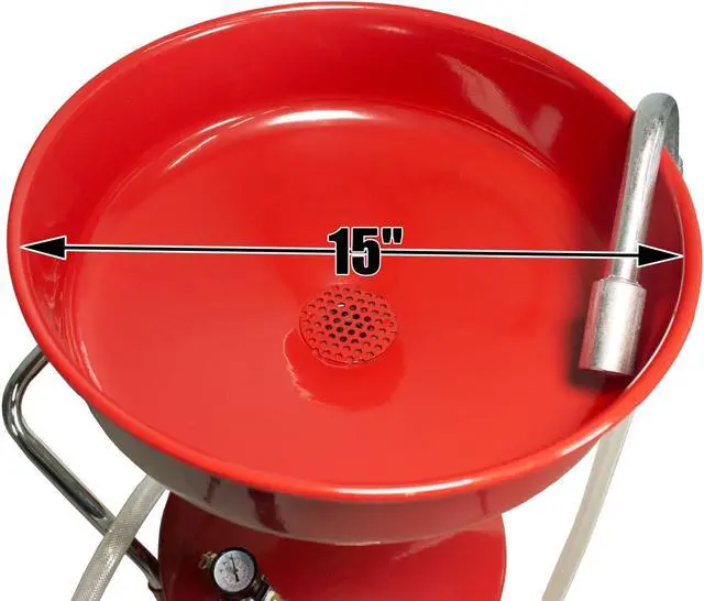 Alt view image 5 of 7 - Dragway Tools Portable Industrial 18 Gallon Oil Waste Drain Tank Pan for Lift Jack Hoist Shop Crane Air Operated Drainer