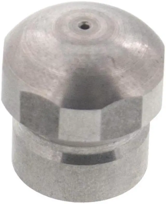 Main image of Erie Tools Button Nose 1/8" Drain Cleaning Nozzle 5.0 Orifice 5500 PSI Stainless Steel for Sewer Pipe Water Jetter