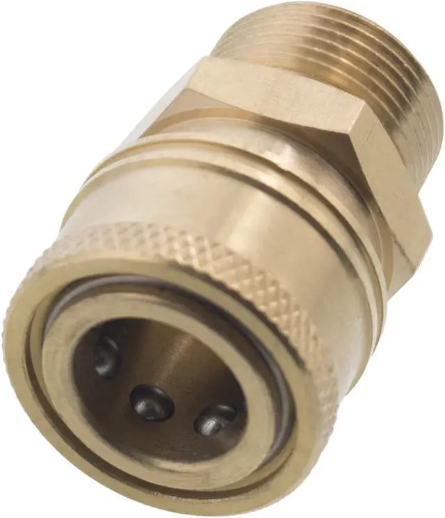 Main image of Erie Tools MD85.300.122 Pressure Washer M22 Male NPT to 3/8in. Quick Connect Socket Coupler