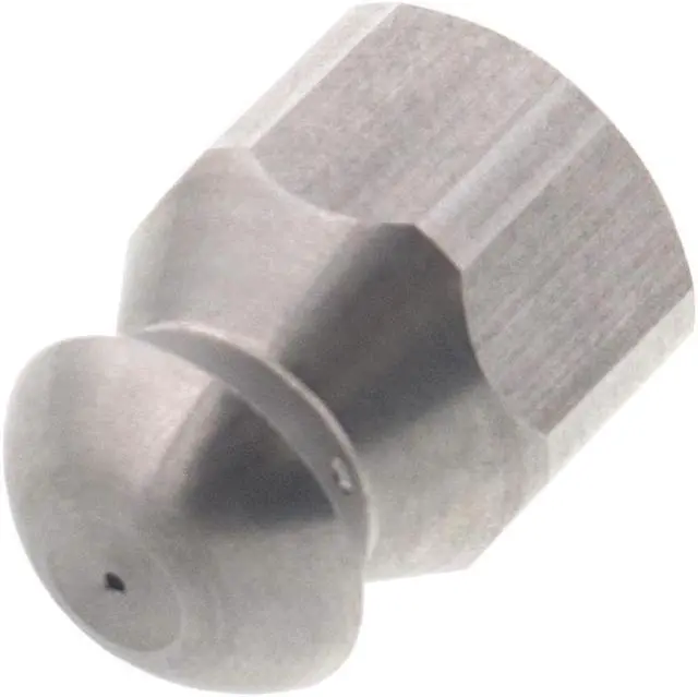 Alt view image 2 of 3 - Erie Tools Button Nose 1/4" Drain Cleaning Nozzle 5.0 Orifice 5500 PSI Stainless Steel for Sewer Pipe Water Jetter