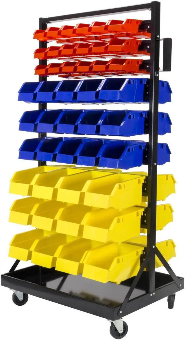 Main image of Erie Tools® TLPB60 60 Parts Bin Shelving Organize with Plastic Bins for Garage, Shop, and Home Storage