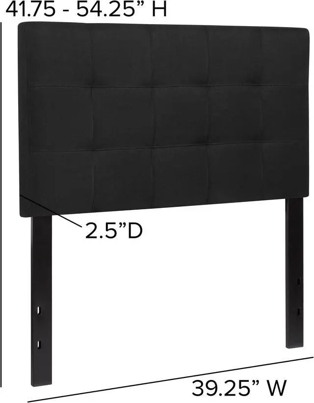Alt view image 5 of 20 - Flash Furniture Bedford Tufted Upholstered Twin Size Headboard in Black Fabric
