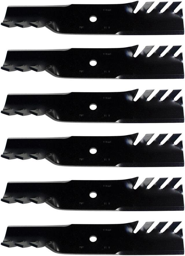 USA Mower Blades (6) CMB0613BP Toothed High Lift Blade Compatible with  Husqvarna® Gravely® 00273000 04919100 539101496 Length 16 1/4 in. Width 3  in. Thickness .250 in. Center Hole 5/8 in. 48 in. Deck 