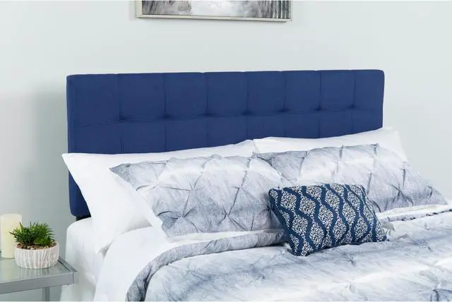Main image of Bedford Tufted Upholstered Full Size Headboard in Navy Fabric