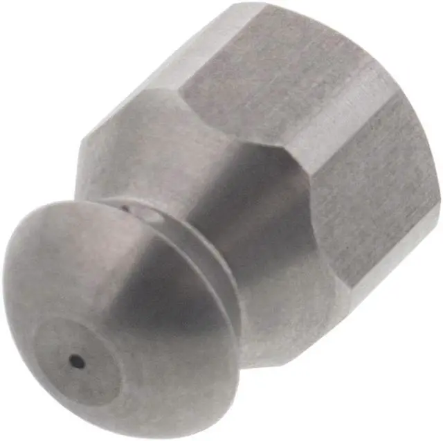 Alt view image 2 of 3 - Erie Tools Button Nose 1/4" Drain Cleaning Nozzle 7.0 Orifice 5500 PSI Stainless Steel for Sewer Pipe Water Jetter