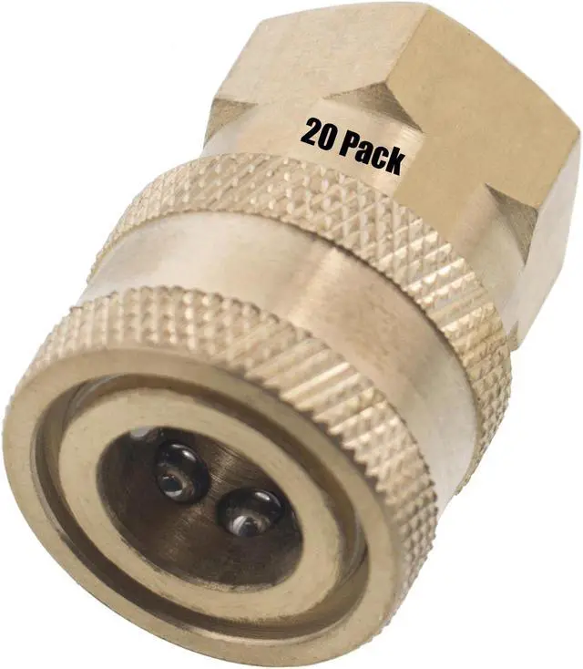 Main image of 20 1/4in. FPT Female Brass Socket Quick Connect Coupler 4000 PSI 10 GPM for Pressure Washer Nozzle Gun Hose Wand
