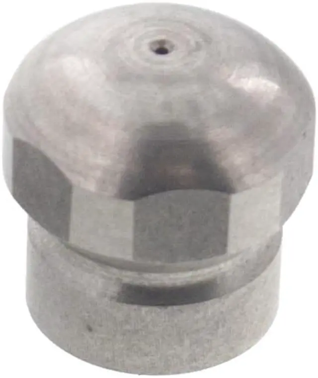 Main image of Erie Tools Button Nose 1/8" Drain Cleaning Nozzle 3.0 Orifice 5500 PSI Stainless Steel for Sewer Pipe Water Jetter