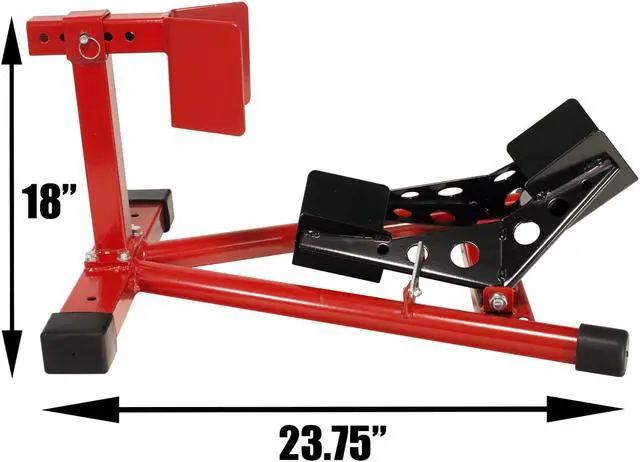 Alt view image 4 of 7 - Dragway Tools Motorcycle Wheel Chock Locking & Adjusting Stand fits 16" - 21" Tire