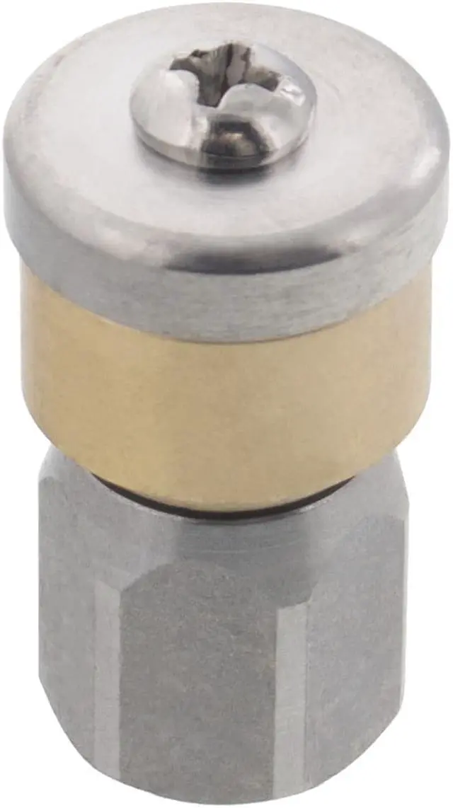 Main image of Erie Tools Rotating 1/8" Drain Cleaning Nozzle 4.5 Orifice 4000 PSI Stainless Steel for Sewer Pipe Water Jetter