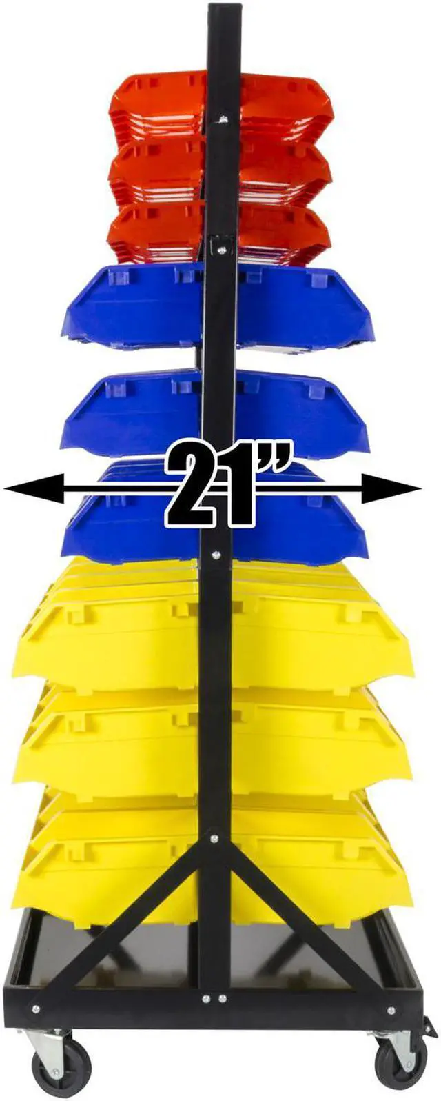 Alt view image 3 of 7 - Erie Tools® TLPB60 60 Parts Bin Shelving Organize with Plastic Bins for Garage, Shop, and Home Storage