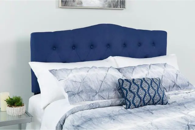 Alt view image 4 of 16 - Cambridge Tufted Upholstered King Size Headboard in Navy Fabric