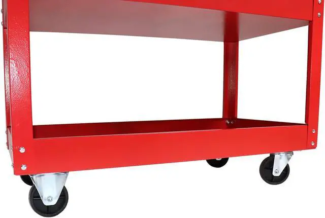 Alt view image 6 of 6 - Dragway Tools 3 Tray Service Utility Cart 150 LBS Load Capacity with Swivel 360° Wheels Tool Cart Multifunctional