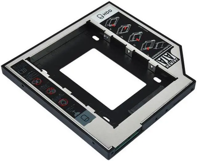 Alt view image 2 of 6 - Hard Disk Drive Bay Universal 2.5 2nd 9.5mm SSD HD SATA Hard Disk Drive HDD Caddy Adapter Bay For CD DVD Rom Optical Bay New