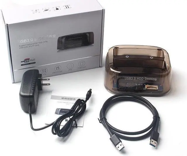 Alt view image 3 of 6 - 3.5 Inch & 2.5 Inch SATA USB 3.0 Plug And Play Multifunction HDD Docking Station Base Support SD/TF Card