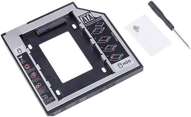 Alt view image 6 of 6 - Hard Disk Drive Bay Universal 2.5 2nd 9.5mm SSD HD SATA Hard Disk Drive HDD Caddy Adapter Bay For CD DVD Rom Optical Bay New