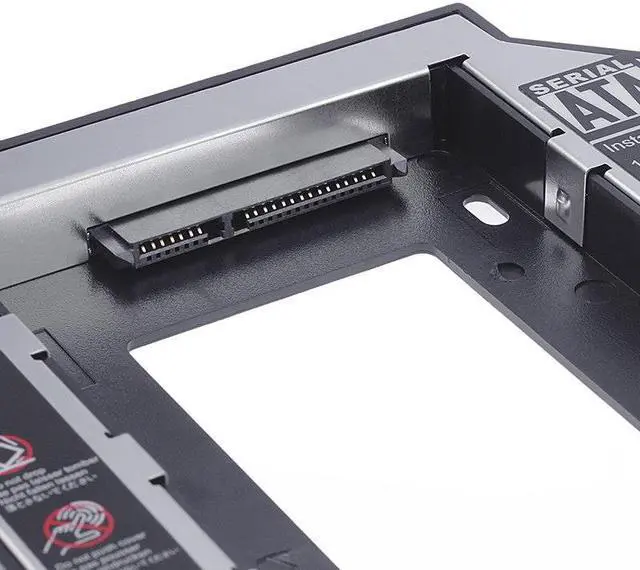 Alt view image 3 of 6 - Hard Disk Drive Bay Universal 2.5 2nd 9.5mm SSD HD SATA Hard Disk Drive HDD Caddy Adapter Bay For CD DVD Rom Optical Bay New