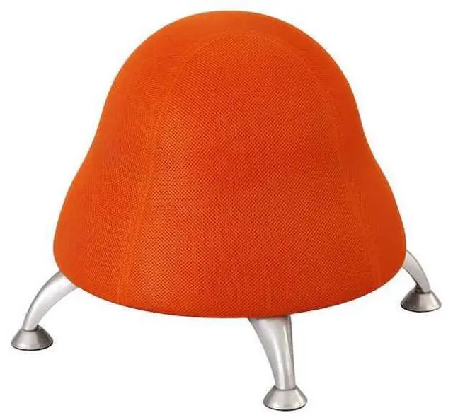 Alt view image 2 of 5 - Safco 4755OR Runtz Ball Chair - Backless - Supports Up to 250 lb - Orange Fabric Seat, Silver Base