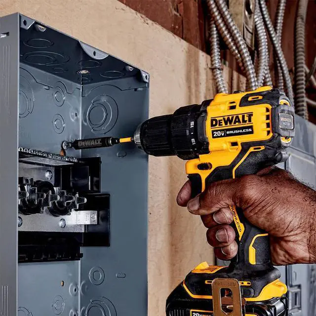 Alt view image 5 of 7 - Dewalt DCD708C2 20V MAX ATOMIC Brushless Compact Lithium-Ion 1/2 in. Cordless Drill Driver Kit with 2 Batteries