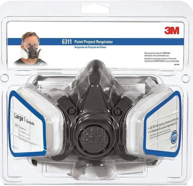 Alt view image 20 of 20 - 3M Half Facepiece Paint Spray/Pesticide Respirator Large 6311PA1A