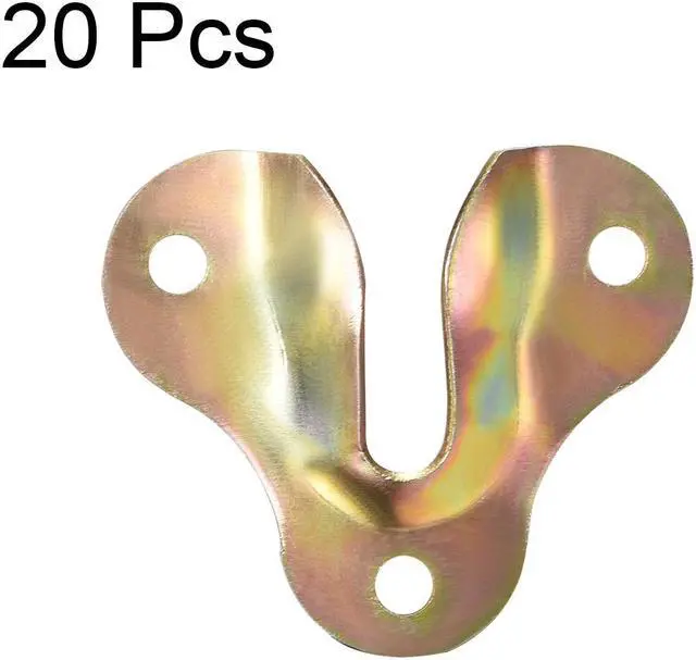 Alt view image 2 of 4 - Flush Mount Bracket,  50x43mm Yellow Zinc Plated Wall Mount Clip Hook for Picture Frame Hanger, 20 Pcs
