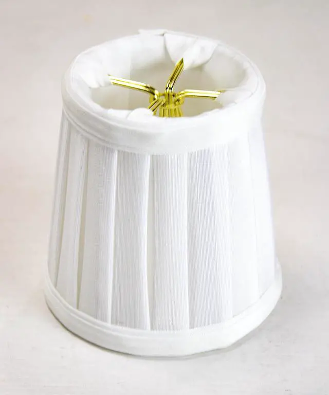 Main image of 3x4x4 Down White Pleated Clip-on Candelabra Lampshade