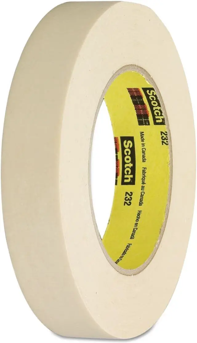 Alt view image 6 of 15 - Scotch High-Performance Masking Tape 232, 3" Core, 12 Mm X 55 M, Tan 23212