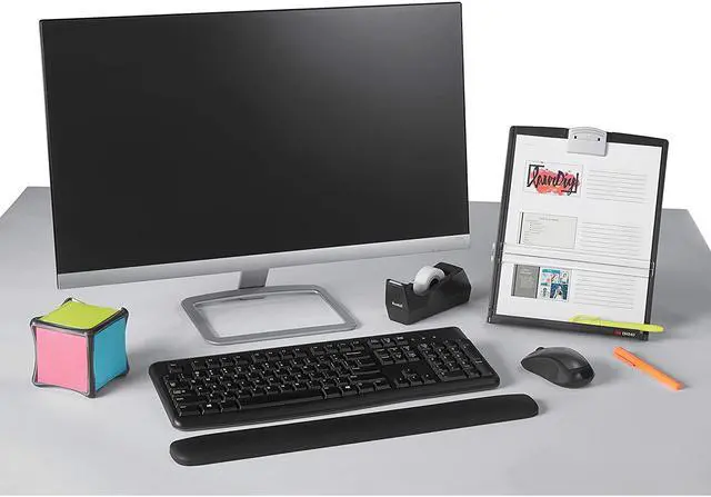 Alt view image 17 of 20 - 3M In-Line Freestanding Copyholder Plastic 300 Sheet Capacity Black/Clear DH640