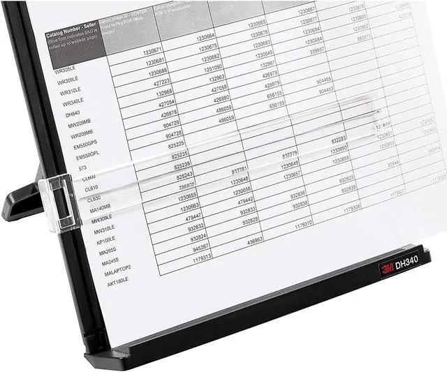 Alt view image 15 of 20 - 3M In-Line Freestanding Copyholder Plastic 300 Sheet Capacity Black/Clear DH640
