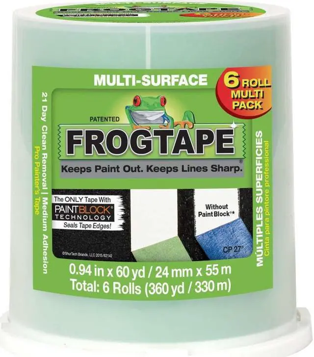 Main image of FrogTape Multi-Surface Painters Tape: 0.94 in. x 60 yds. (Green) [6 rolls/pack] - OEM