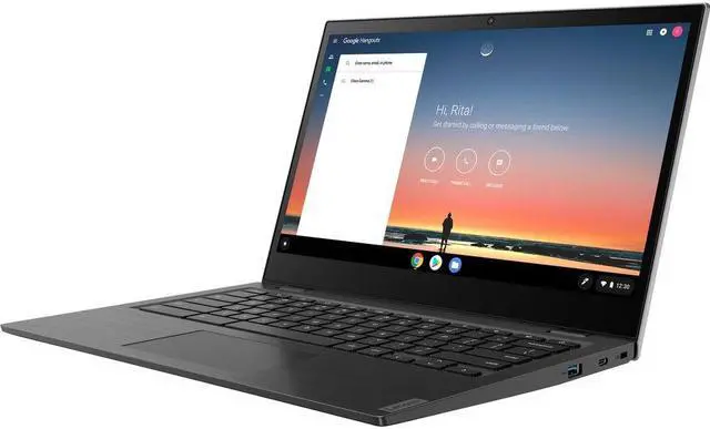 Alt view image 3 of 5 - Lenovo Chromebook 14e 14" 4GB 32GB eMMC AMD A4-9120C 1.6GHz ChromeOS, Black