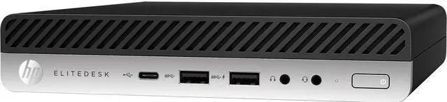 Alt view image 2 of 7 - HP EliteDesk 800 G4 Mini PC 8GB 256GB SSD Core i5-8500T 2.1GHz Win10P, Black