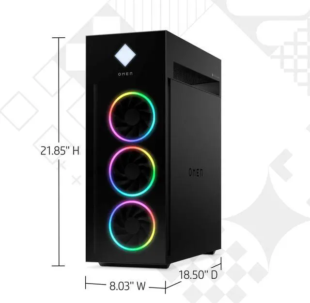 Alt view image 2 of 2 - HP OMEN 45L Desktop 32GB 1TB SSD Core i7-12700KF 3.6GHz WIN11H, Shadow Black