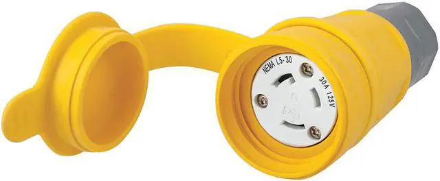 Alt view image 2 of 3 - HUBBELL WIRING DEVICE-KELLEMS HBL29W47 Watertight Locking Connector, L5-30R, 30