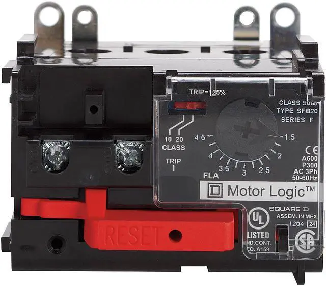 Alt view image 3 of 3 - SQUARE D 9065SFB20 NEMA Overload Relay, 1NC, 1.5 A Min current, 4.5 A Max