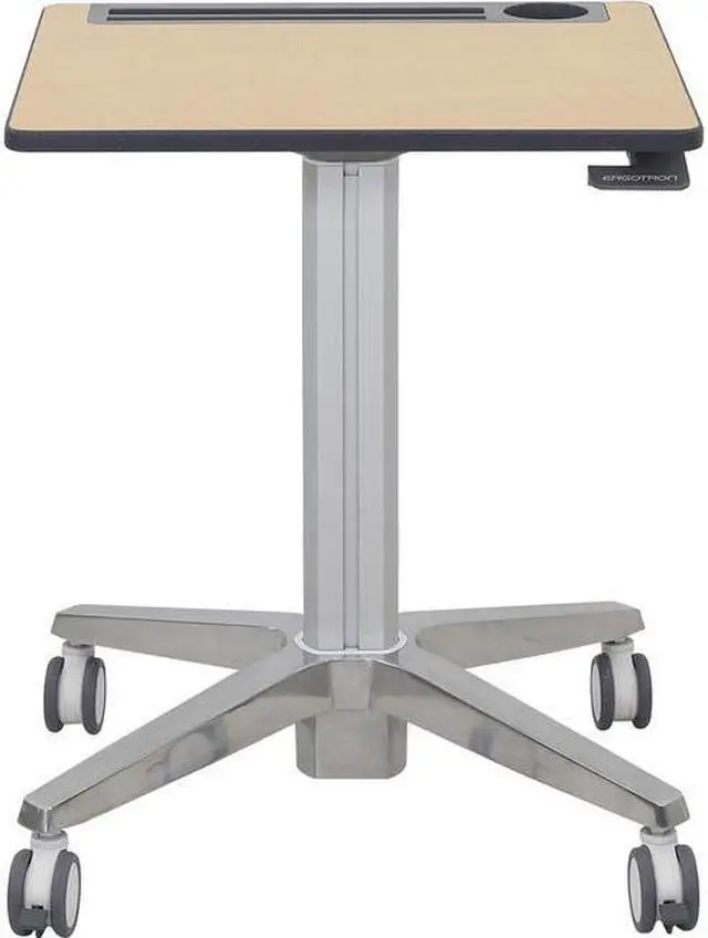 Alt view image 5 of 5 - Ergotron 29"-45" Adjustable Desk, Maple/Silver, 24811F13