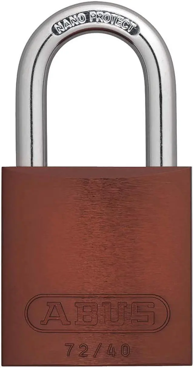 Alt view image 2 of 3 - Abus Alike-Keyed Padlock, Open Shackle Type, 1" Shackle Height, Brown  19331